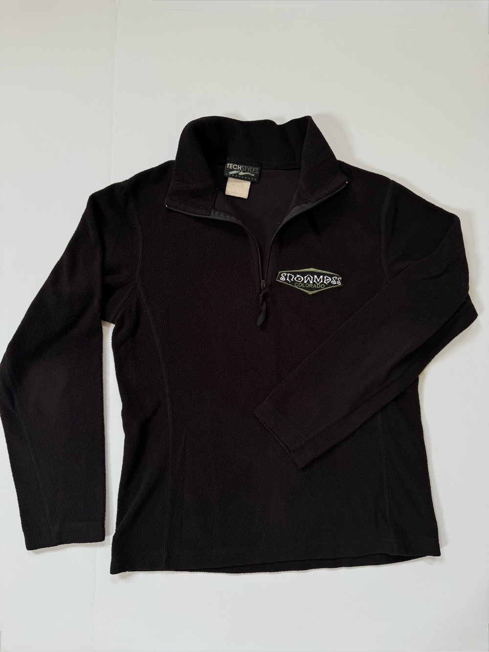 Vintage Aspen Snowmass Black Quarter-Zip Fleece Pullover with Snowmass